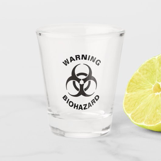 Biohazard pictogram shot glas (Voorkant)