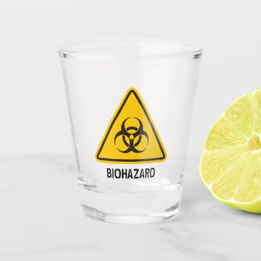 Biohazard pictogram shot glas (Voorkant)