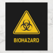 Biohazard pictogram wijn etiket (Enkel label)