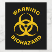 Biohazard pictogram wijn etiket (Enkel label)