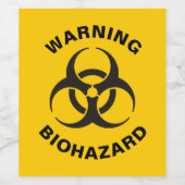 Biohazard pictogram wijn etiket (Enkel label)
