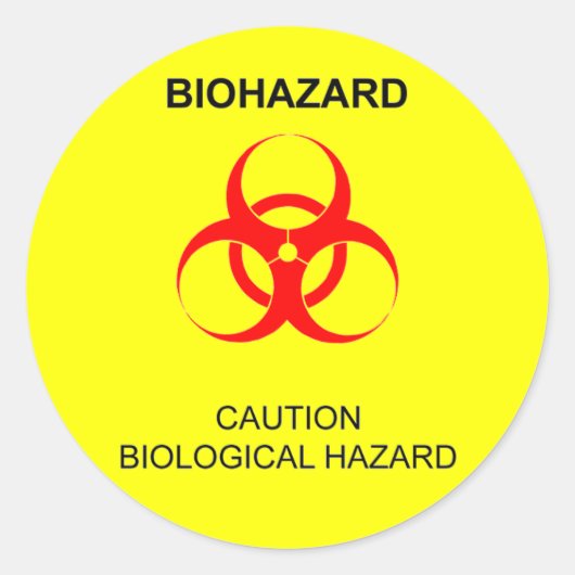 BIOHAZARD RONDE STICKER (Voorkant)