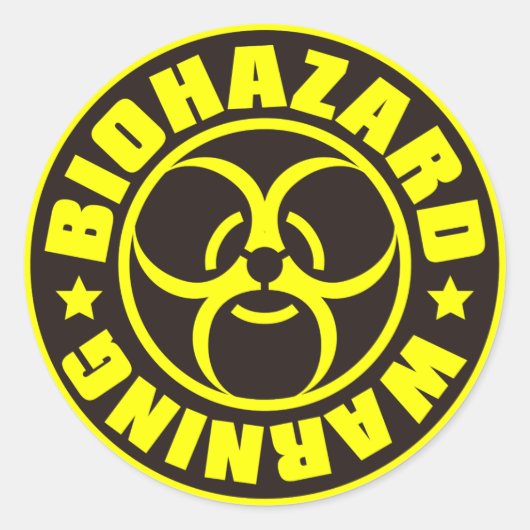 BIOHAZARD RONDE STICKER (Voorkant)