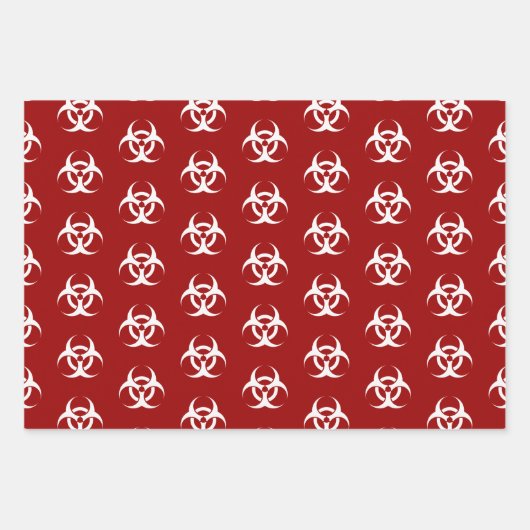 Biohazard rood en wit inpakpapier vel (Voorkant 2)