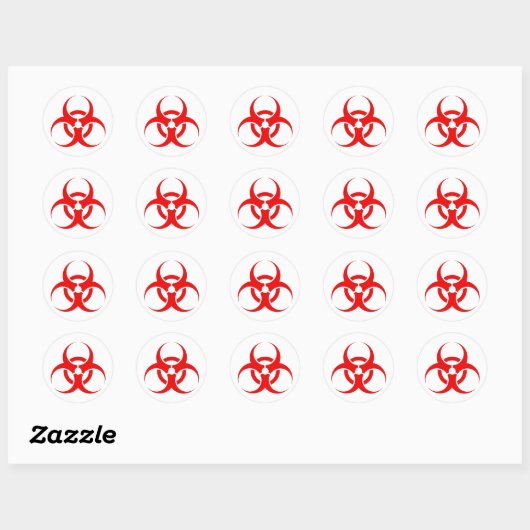 Biohazard rood ontwerp! ronde sticker (Vel)