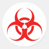 Biohazard rood ontwerp! ronde sticker (Voorkant)