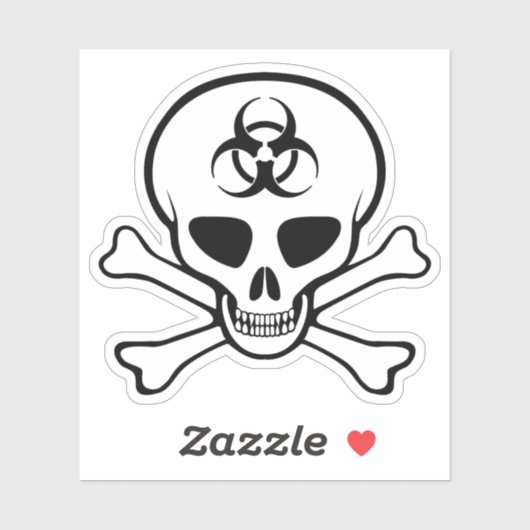 Biohazard schedel Sticker (Vel)