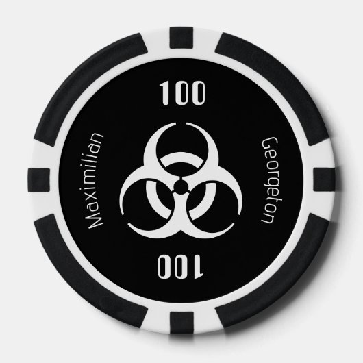 Biohazard Serious Gamers Gift - Zwarte Poker Chips (Voorkant)