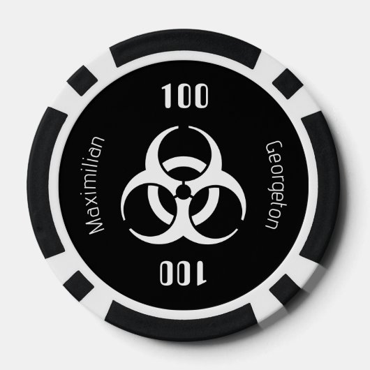 Biohazard Serious Gamers Gift - Zwarte Poker Chips (Achterkant)