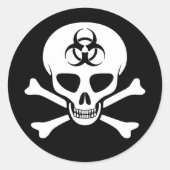 Biohazard Skull & Crossbones Sticker (Voorkant)