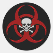 Biohazard Skull Ronde Sticker (Voorkant)