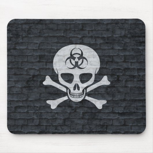 Biohazard Skull w/ Gray Brick Muismat (Voorkant)