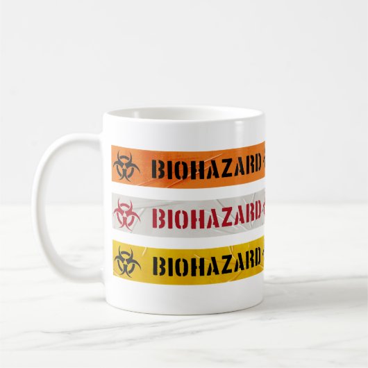 Biohazard strepen koffiemok (Links)