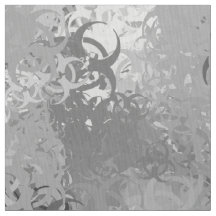 Biohazard Symbol Urban Camo Fabric