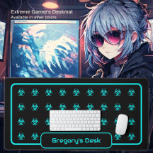 Biohazard Symbols - Blauw Cyaan op een zwarte acht