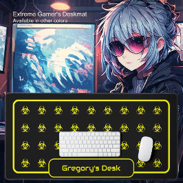 Biohazard Symbols - Geel op een zwarte achtergrond Bureaumat