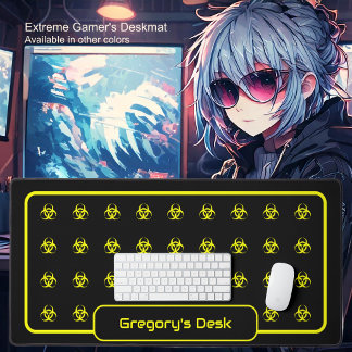 Biohazard Symbols - Geel op een zwarte achtergrond Bureaumat