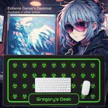 Biohazard Symbols - Groen op een zwarte achtergron