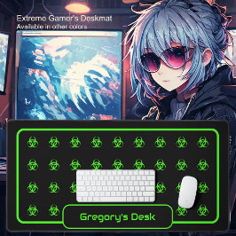 Biohazard Symbols - Groen op een zwarte achtergron Bureaumat