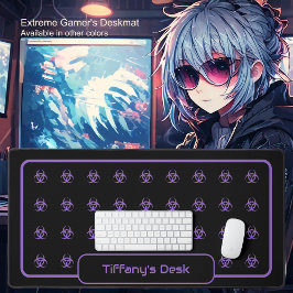 Biohazard Symbols - Paarse op een zwarte achtergro Bureaumat