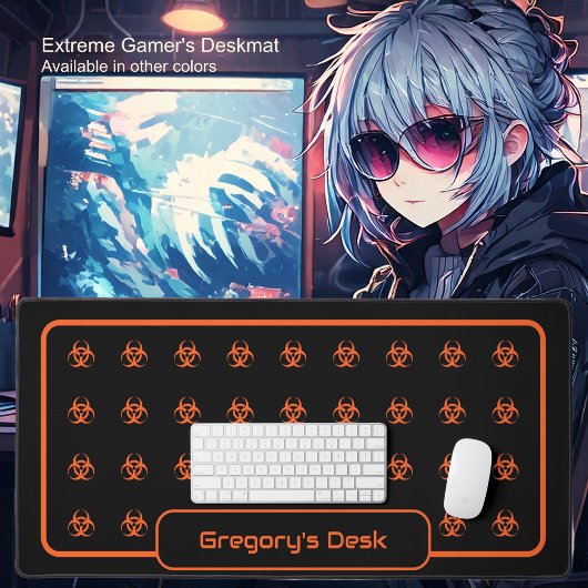 Biohazard Symbols - Sinaasappel op een zwarte acht Bureaumat