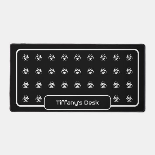 Biohazard Symbols - Wit op een zwarte achtergrond Bureaumat (Voorkant)