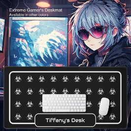 Biohazard Symbols - Wit op een zwarte achtergrond Bureaumat