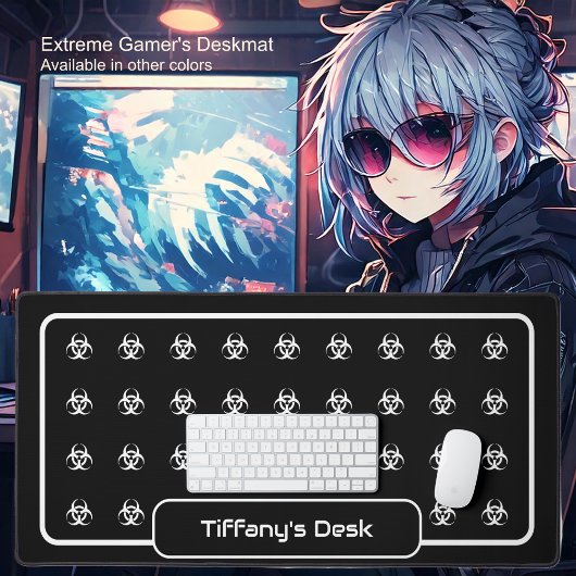 Biohazard Symbols - Wit op een zwarte achtergrond Bureaumat