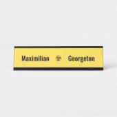 Biohazard Symbols - Zwart op een gele achtergrond Bureau Naambordje (Voorkant)