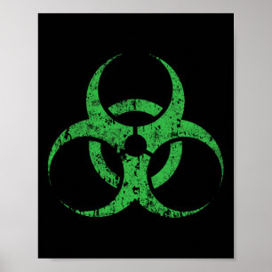 Biohazard Symbool Green Funny Halloween Poster