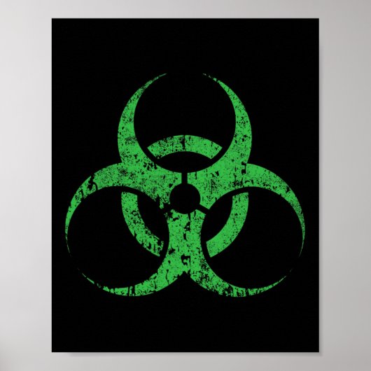 Biohazard Symbool Green Funny Halloween Poster (Voorkant)