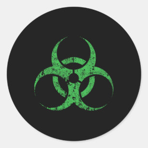 Biohazard Symbool  Green Funny Halloween Ronde Sticker