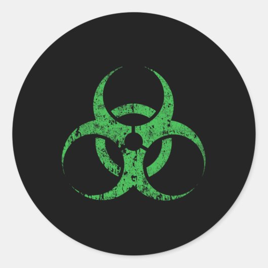 Biohazard Symbool  Green Funny Halloween Ronde Sticker (Voorkant)