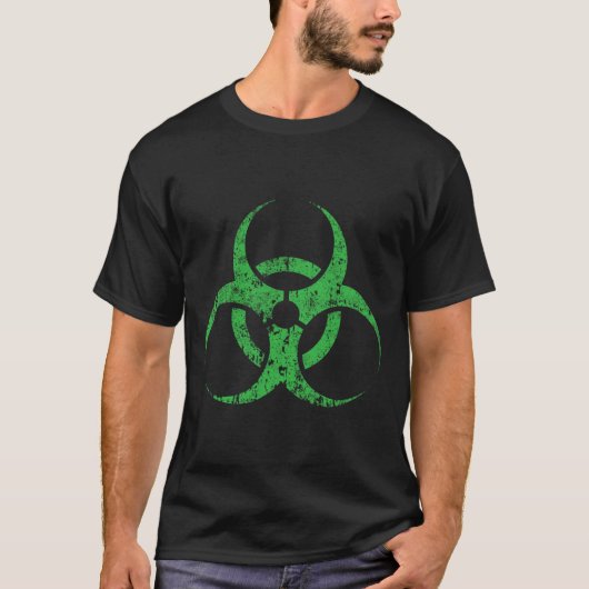 Biohazard Symbool Green Funny Halloween T-shirt (Voorkant)