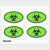 Biohazard Symbool Groene ovale auto stickers (Vel)