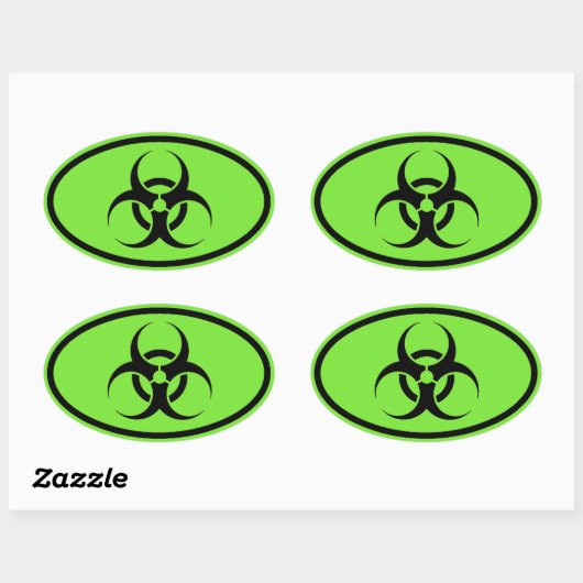 Biohazard Symbool Groene ovale auto stickers (Vel)