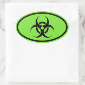 Biohazard Symbool Groene ovale auto stickers (Tas)