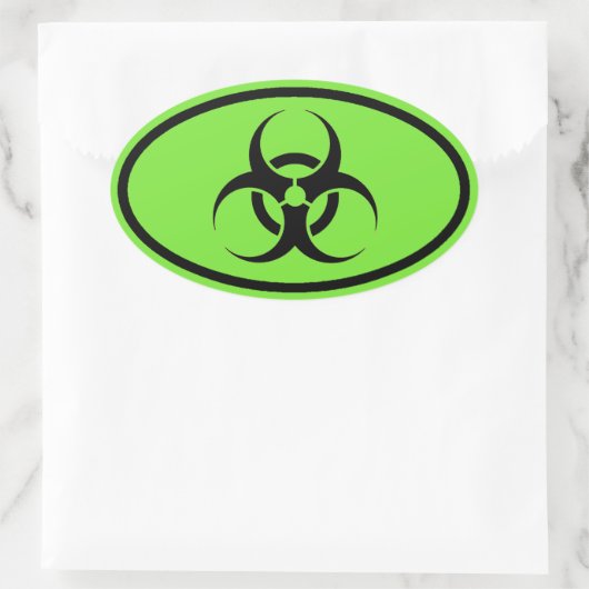 Biohazard Symbool Groene ovale auto stickers (Tas)