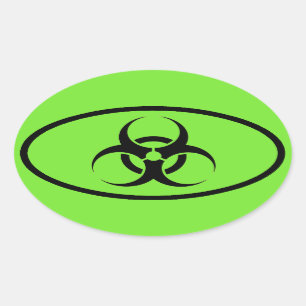 Biohazard Symbool Groene ovale auto stickers