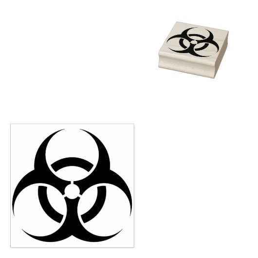 Biohazard Symbool Kunststempel Rubberstempel (Gestempeld)