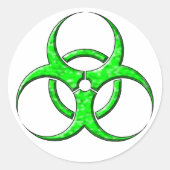 Biohazard Symbool Limoen Ronde Sticker (Voorkant)