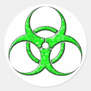 Biohazard Symbool Limoen Ronde Sticker