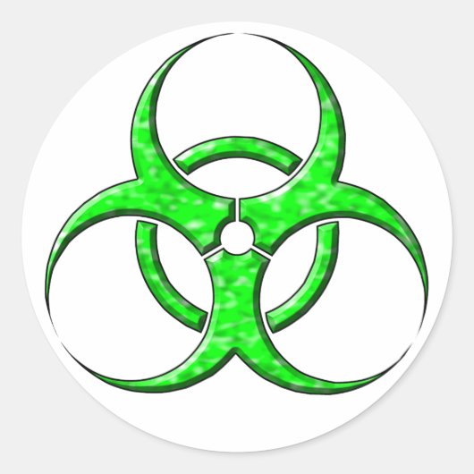 Biohazard Symbool Limoen Ronde Sticker (Voorkant)
