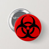 Biohazard Symbool Ronde Button 5,7 Cm (Voorkant /achterkant)