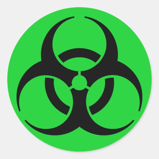 Biohazard Symbool Ronde Sticker (Voorkant)