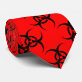 BIOHAZARD Symbool Rood Zwart Halloween Kostuum Stropdas (Opgerold)