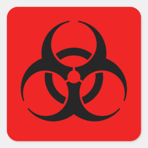 Biohazard Symbool Vierkante Sticker