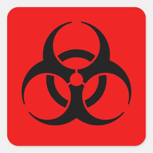 Biohazard Symbool Vierkante Sticker (Voorkant)