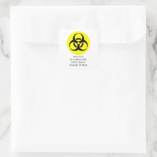 BioHazard Symbool Vierkante Sticker (Tas)
