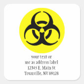 BioHazard Symbool Vierkante Sticker (Voorkant)
